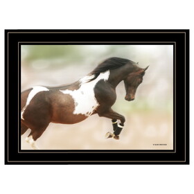 "A Wild Kookie" by Kari Brooks, Ready to Hang Framed Print, Horse Wall Art, Black Frame B06788089