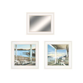"Lake Side Collection" 3-Piece Vignette by John Rossini, Ready to Hang Framed Print, White Frame B06788182