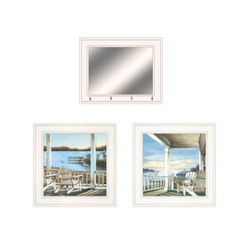"Lake Side Collection" 3-Piece Vignette by John Rossini, Ready to Hang Framed Print, White Frame B06788183