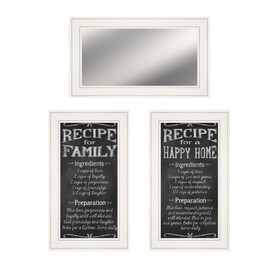 "Family Recipe" 3-Piece Vignette by Pam Britton, Ready to Hang Framed Print, White Frame B06788185