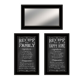 "Family Recipe Collection" 3-Piece Vignette by Pam Britton, Ready to Hang Framed Print, Black Frame B06788186