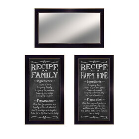 "Family Recipe Collection" 3-Piece Vignette by Pam Britton, Ready to Hang Framed Print, Black Frame B06788187