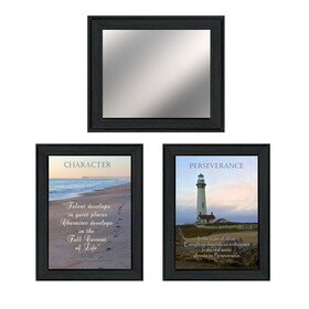 "Character" 3-Piece Vignette by Trendy Decor 4U, Ready to Hang Framed Print, Black Frame B06788200
