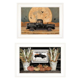 "Harvest Moon" 2-Piece Vignette by Cindy Jacobs & Bonnie Mohr, Ready to Hang Framed Print, White Frame B06788248