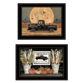 "Harvest Moon" 2-Piece Vignette by Cindy Jacobs & Bonnie Mohr, Ready to Hang Framed Print, Black Frame B06788249