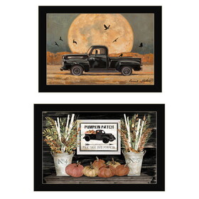 "Harvest Moon" 2-Piece Vignette by Cindy Jacobs & Bonnie Mohr, Ready to Hang Framed Print, Black Frame B06788250