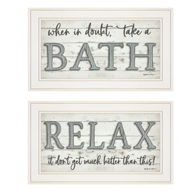 Trendy Decor 4U "Bath Relax" Framed Wall Art, Modern Home Decor Framed Print for Living Room, Bedroom & Farmhouse Wall Decoration by Susie Boyer B06788285