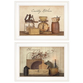 "Candlelight and Flowers" 2-Piece Vignette by Susie Boyer, Ready to Hang Framed Print, White Frame B06788308