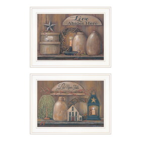 "Love Never Fails" 2-Piece Vignette by Pam Britton, Ready to Hang Framed Print, White Frame B06788350