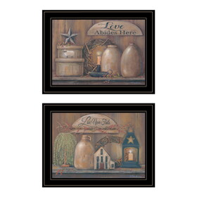 "Love Never Fails" 2-Piece Vignette by Pam Britton, Ready to Hang Framed Print, Black Frame B06788351