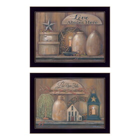 "Love Never Fails" 2-Piece Vignette by Pam Britton, Ready to Hang Framed Print, Black Frame B06788352