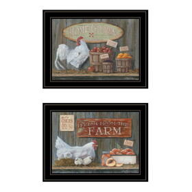 "Home Grown" 2-Piece Vignette by Pam Britton, Ready to Hang Framed Print, Black Frame B06788354