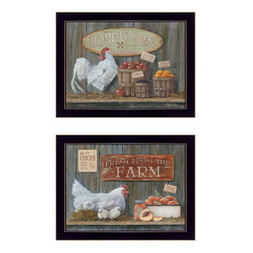 "Home Grown" 2-Piece Vignette by Pam Britton, Ready to Hang Framed Print, Black Frame B06788355