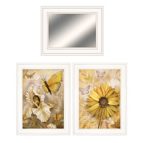 "Butterflies" 3-Piece Vignette by Ed Wargo, Ready to Hang Framed Print, White Frame B06788364
