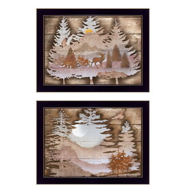 "Great Outdoors" 2-Piece Vignette by Ed Wargo, Ready to Hang Framed Print, Black Frame B06788379