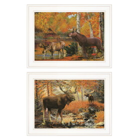 "Call of the Wild" 2-Piece Vignette by Ed Wargo, Ready to Hang Framed Print, White Frame B06788380