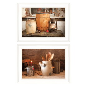 "The Nail Keg" 2-Piece Vignette by Irvin Hoover, Ready to Hang Framed Print, White Frame B06788393