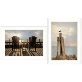 by The Sea By 2-Piece Vignette by Lori Deiter, Ready to Hang Framed Print, White Frame B06788412
