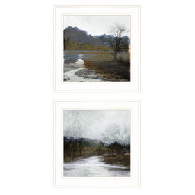 "Winter Landscape" 2-Piece Vignette by Stellar Design Studio, Ready to Hang Framed Print, White Frame B06788432