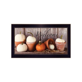 "Welcome Pumpkin Shelf" by Anthony Smith, Ready to Hang Framed Print, Black Frame B06788465