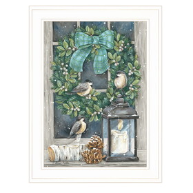 "Winter Wreath" by Diane Katter, Ready to Hang Framed Print, White Frame B06788466