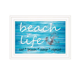"Beach Life" by Artisan Cindy Jacobs, Ready to Hang Framed Print, White Frame B06788525