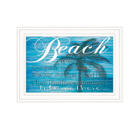 "Take Me There (Beach)" by Artisan Cindy Jacobs, Ready to Hang Framed Print, White Frame B06788526