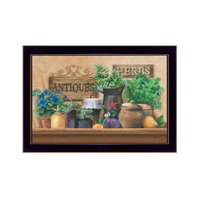 "Antiques & Herbs" by Artisan Ed Wargo, Ready to Hang Framed Print, Black Frame B06788565