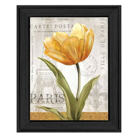 "Golden Flower" by Artisan Ed Wargo, Ready to Hang Framed Print, Black Frame B06788567