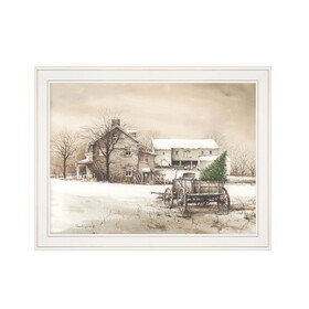 "Bringing Home the Tree" by Artisan John Rossini, Ready to Hang Framed Print, White Frame B06788607