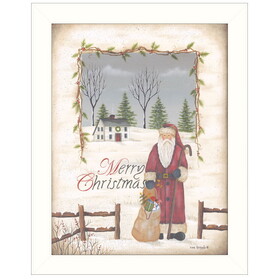 "Merry Christmas" by Artisan Kendra Runnel, Ready to Hang Framed Print, White Frame B06788662