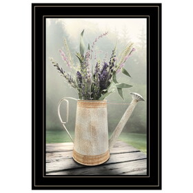 "Lavender Watering Can" by Artisan Lori Deiter, Ready to Hang Framed Print, Black Frame B06788665