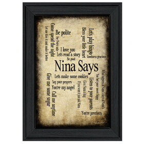 "Nina Says" by Artisan Susan Ball, Ready to Hang Framed Print, Black Frame B06788722