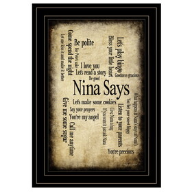 "Nina Says" by Artisan Susan Ball, Ready to Hang Framed Print, Black Frame B06788723