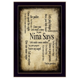 "Nina Says" by Artisan Susan Ball, Ready to Hang Framed Print, Black Frame B06788724