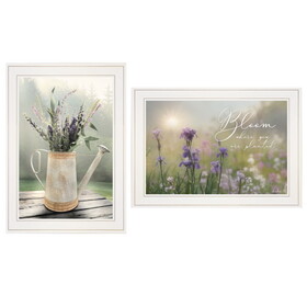 "Bloom Where You are Planted" 2-Piece Vignette by Artisan Lori Deiter, Ready to Hang Framed Print, White Frame B06788730
