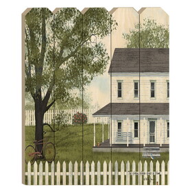 "Green Green Grass of Home" by Artisan Billy Jacobs, Printed on Wooden Picket Fence Wall Art B06788757