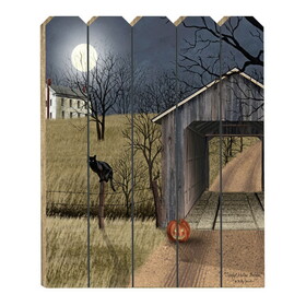 "Sleepy Hollow Bridge" by Artisan Billy Jacobs, Printed on Wooden Picket Fence Wall Art B06788758