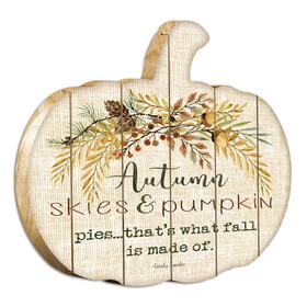 "Autumn Skies" by Artisan Cindy Jacobs Printed on Wooden Pumpkin Wall Art B06788761