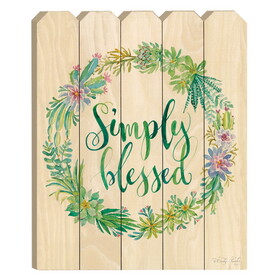 "Simply Blessed" by Artisan Cindy Jacobs, Printed on Wooden Picket Fence Wall Art B06788772