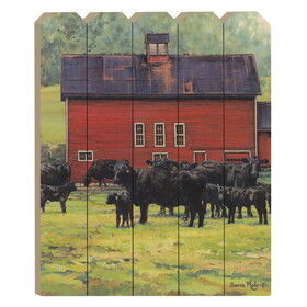 "by the Red Barn" by Artisan Bonnie Mohr, Printed on Wooden Picket Fence Wall Art B06788774