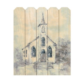 "Faith" by Artisan Debi Coules, Printed on Wooden Picket Fence Wall Art B06788779