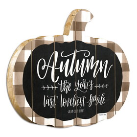 "Autumn, the Years Last Loveliest Smile" by Artisan Imperfect Dust Printed on Wooden Pumpkin Wall Art B06788786