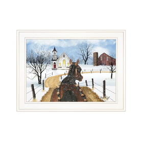 "Sleigh Bells Ring" by Billy Jacobs, Ready to Hang Framed Print, White Frame B06788854