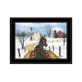 "Sleigh Bells Ring" by Billy Jacobs, Ready to Hang Framed Print, Black Frame B06788855