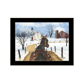 "Sleigh Bells Ring" by Billy Jacobs, Ready to Hang Framed Print, Black Frame B06788856