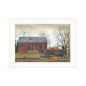 "Pumpkin Wagon" by Billy Jacobs, Ready to Hang Framed Print, White Frame B06788860