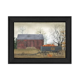 "Pumpkin Wagon" by Billy Jacobs, Ready to Hang Framed Print, Black Frame B06788861