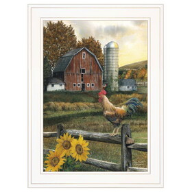 "Early Rooster" by Ed Wargo, Ready to Hang Framed Print, White Frame B06788977