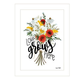 "Love Grows Here" by House Fenway, Ready to Hang Framed Print, White Frame B06788995